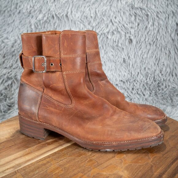 Roberto Vianni for Neiman Marcus Womens Brown Leather Ankle Boot SIZE 8 B - Picture 1 of 7